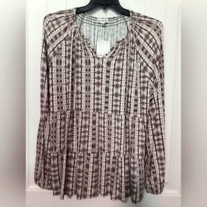 NEW Brown Tiered Top / Size 2X